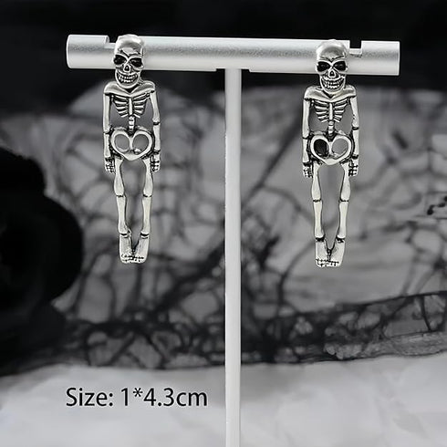 Halloween Earrings Skeleton Skull Dangle BOO Ghost Witch Tassel Terror Knife Earrings