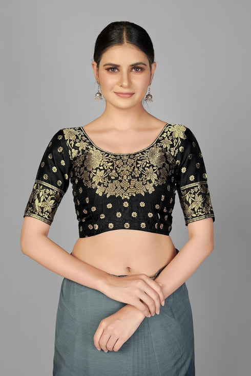 Vasthrlay Two Tone Georgette Turquoise Embroidered