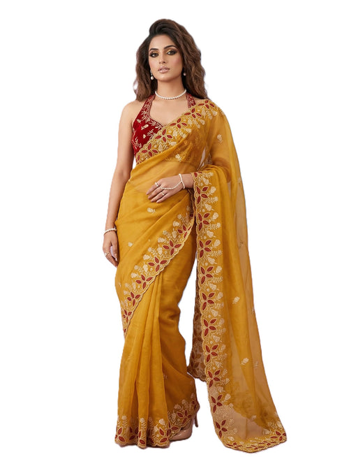 Vasthrlay Pink Embroidery Saree