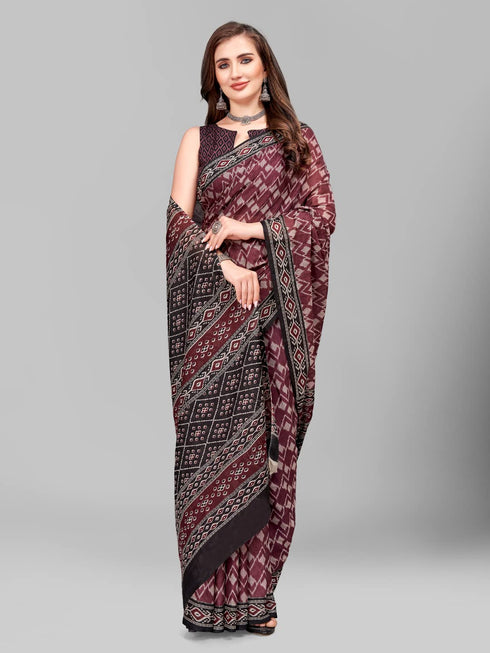 Vasthrlay Cotton Printed Mulmul Saree