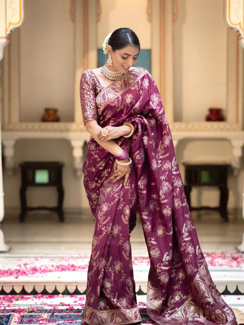 Vasthrlay Banarasi Traditional Unstitched Saree