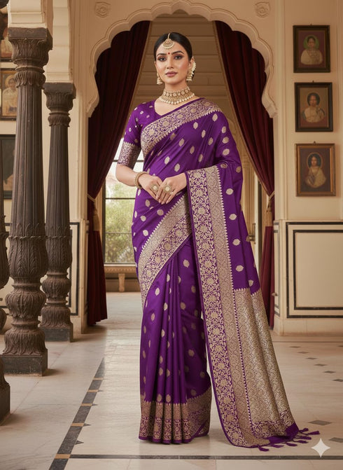 Vasthrlay Banarasi Golden Weaving
