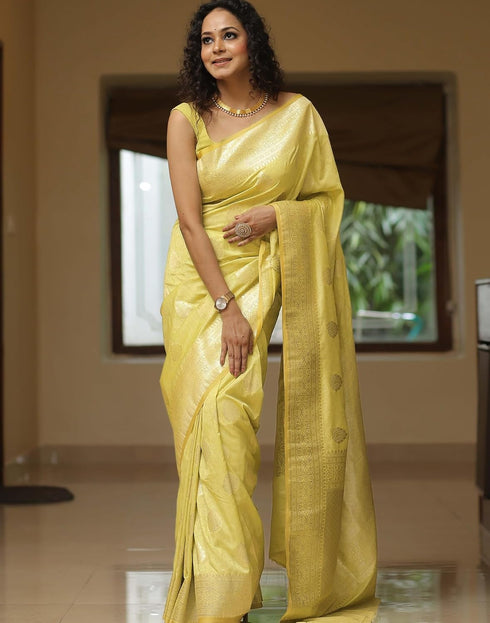 Vasthrlay Kanjivaram Banarasi Wedding Orange Saree
