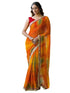 Vasthrlay Bandhani Embroidery Yellow Saree