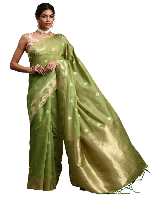 Vasthrlay Banarasi Unstitched Saree