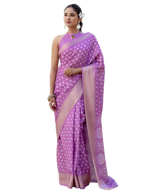 Vasthrlay Womens Striped Unstitched Dusty Pink Saree