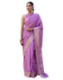 Vasthrlay Womens Striped Unstitched Dusty Pink Saree