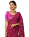 Vasthrlay Georgette Bandhani Unstitched Rani Pink Saree