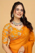 Designer Georgette Saree with Embroidered Blouse Piece