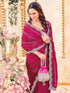 Vasthrlay Georgette Embroidery Wine Saree