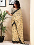 Vasthrlay Womens Printed Unstitched White Saree