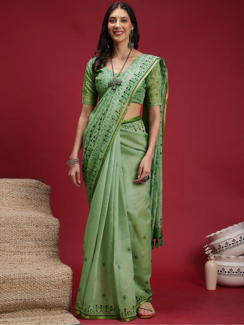 Vasthrlay Madhubani Printed Unstitched Hs Ethnic Wear