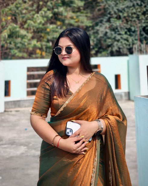 Vasthrlay Boarder Unstitched Chhaavac Mustard Free Ethnic Wear