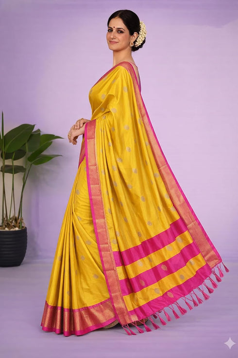 Vasthrlay Traditional Matching Unstitched Orangeblack