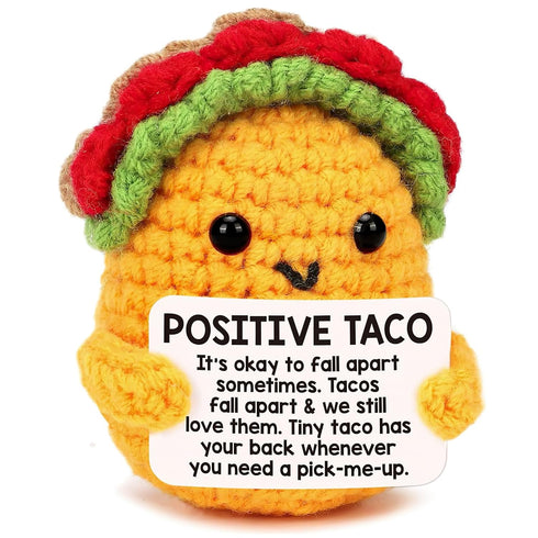 Positive Crochet Taco, Handmade Crochet Toys for Inspirational Relaxation, Students