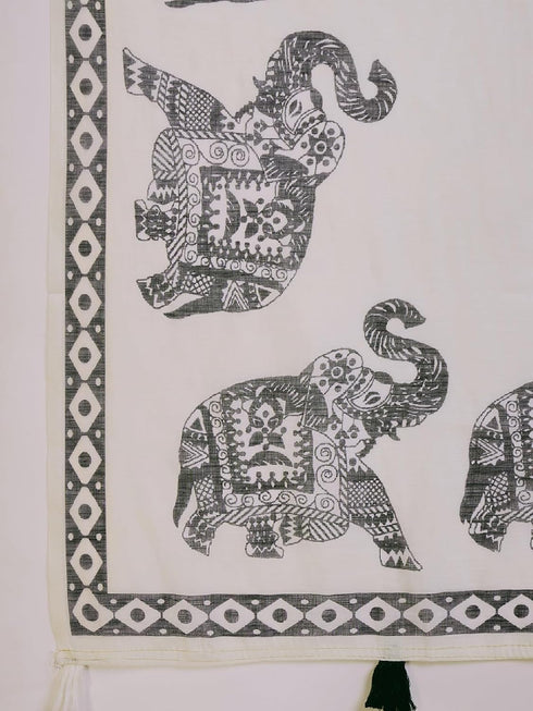 Vasthrlay Printed Black Saree