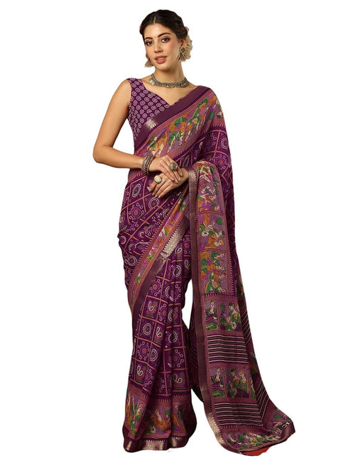 Vasthrlay Georgette Bandhani Unstitched 4322s217n Dark