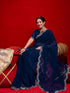 Vasthrlay Shimmer Embroidery Lime Saree