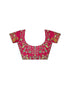 Vasthrlay Bandhani Printed Georgette Sequence Lace Scalloped Border Rani Pink Saree with Unstitched Blouse Piece