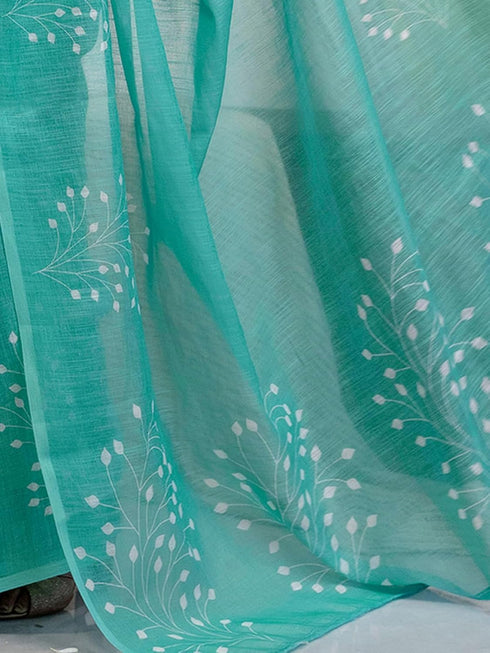 Vasthrlay Printed White1 White Saree