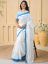 Vasthrlay Womens Printed Unstitched Peach Saree