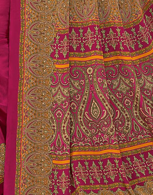 Vasthrlay Womens Printed Unstitched Mauve Saree