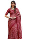 Vasthrlay Womens Printed Unstitched Red Saree