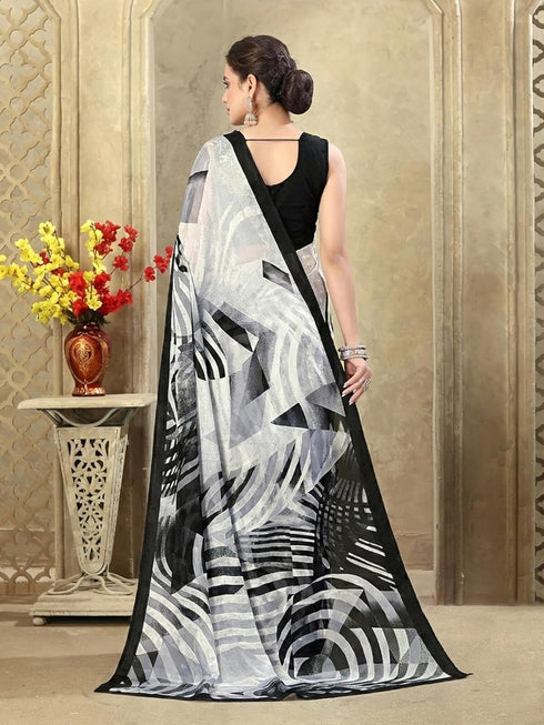 Vasthrlay Womens Printed Unstitched Mauve Saree