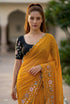 Vasthrlay Yellow Unstitched Saree