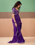 Vasthrlay Georgette Embroidery Unstitched Dark Green Saree