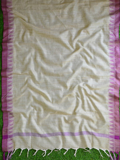 Vasthrlay Yellow Handwoven Unstitched Saree