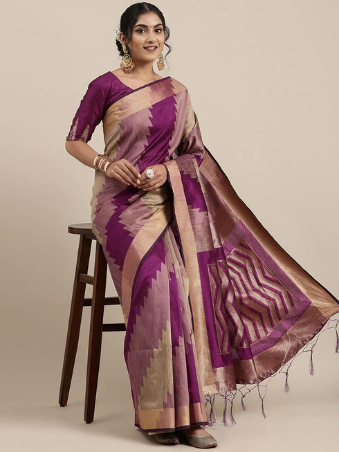 Vasthrlay Banarasi Unstitched Rust Ethnic Wear