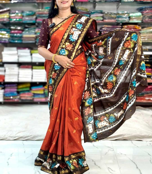 Vasthrlay Designer Printed Pichwai Contrast