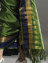 Vasthrlay Checkered Unstitched Green Snk Ethnic Wear