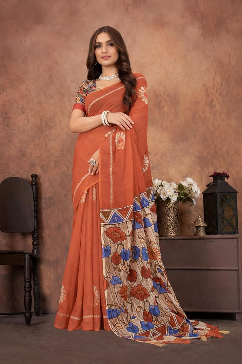 Vasthrlay Kalamkari Matching Contrast Tassels