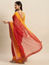 Vasthrlay Chiffon Bandhani Printed Yellow Saree