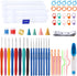 52 Piece Crochet Hook Set, 16 Sizes 0.6mm-8mm (L), Ergonomic Soft Plastic Handle
