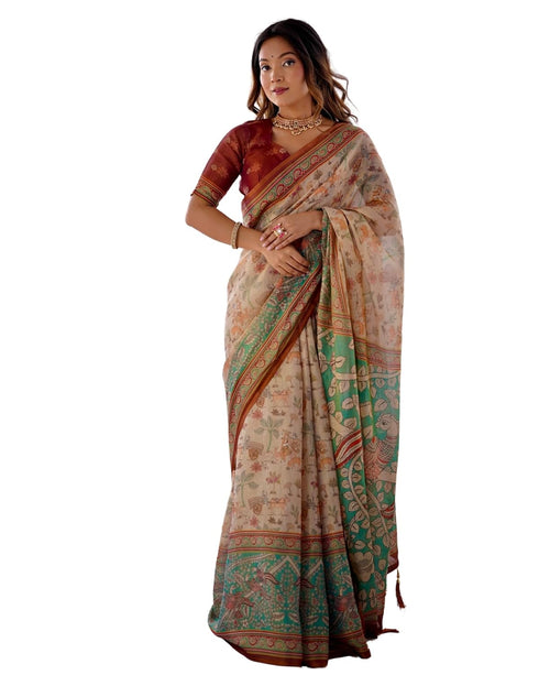 Vasthrlay Handloom Geometric Burgundy Saree