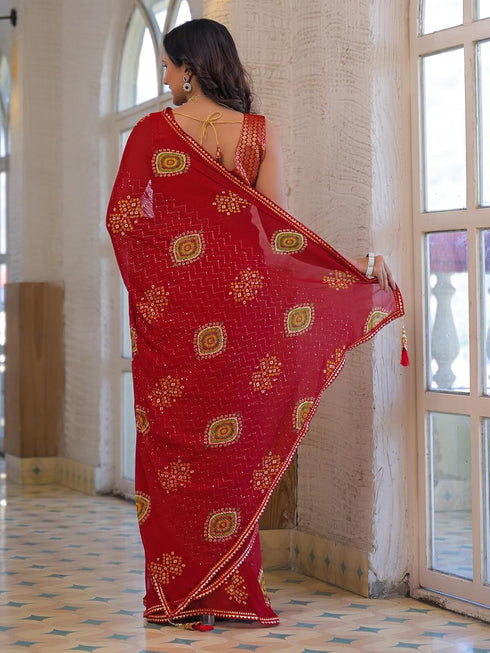 Vasthrlay Chiffon Printed Dark Saree
