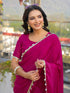 Vasthrlay Shimmer Georgette Yellow Saree