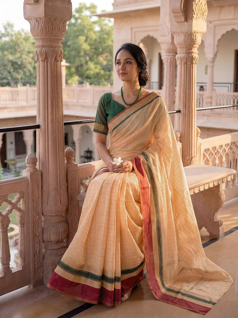 Vasthrlay Printed White Saree