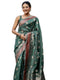 Vasthrlay Banarasi Weaving Unstitched Teal Saree