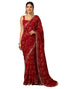 Vasthrlay Georgette Bandhani Unstitched Rani Pink Saree