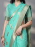 Vasthrlay Turquoise Printed Unstitched Ai Ethnic Wear
