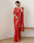 Vasthrlay Georgette Bandhani Unstitched Purple Saree