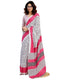 Vasthrlay Womens Printed Unstitched White Saree