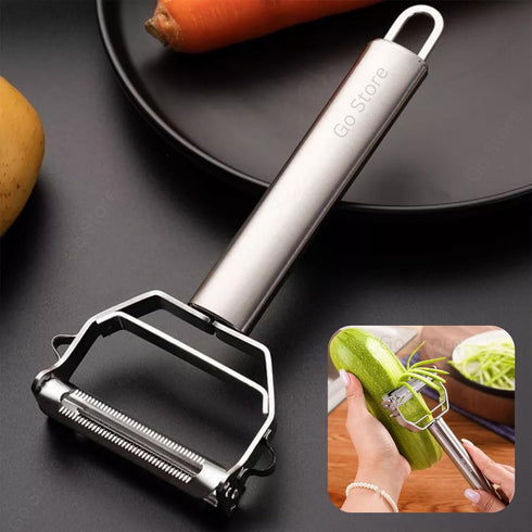 Go Store 2 In 1 Stainless Steel Julienne Vegetable Peeler Multi