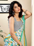 Vasthrlay Womens Printed Unstitched White Saree