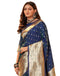 Vasthrlay Paithani Jacquard Unstitched Dark Green Saree