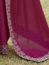 Vasthrlay Georgette Embroidery Dark Saree